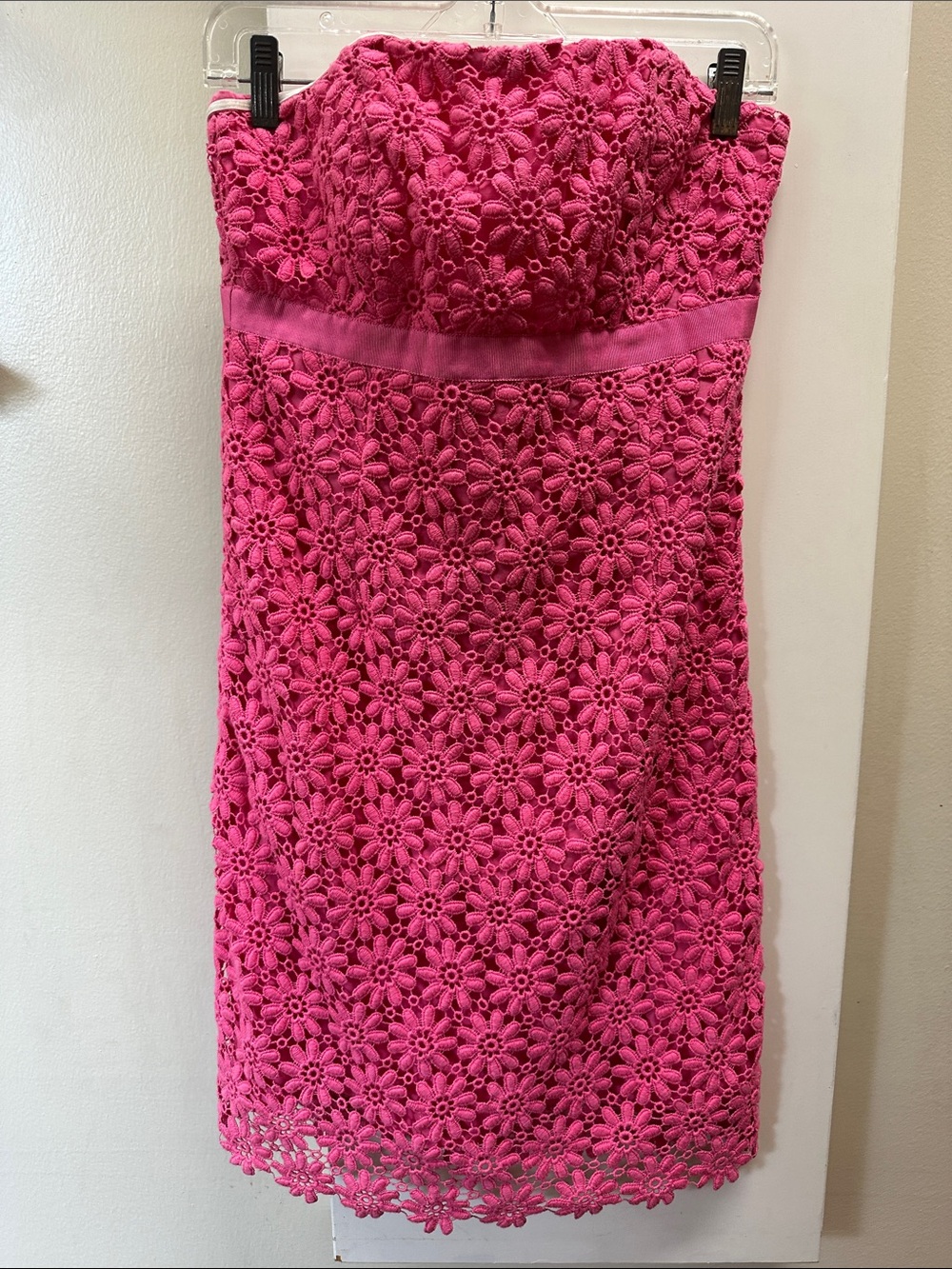 Lily Pulitzer Strapless Pink Lace Dress size 4